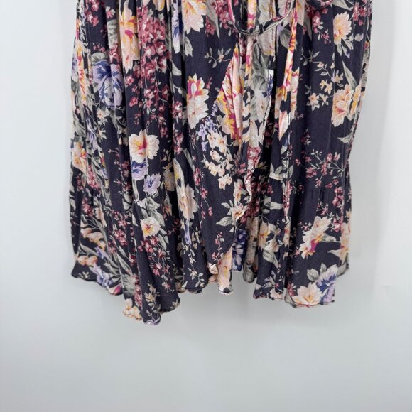 Auguste the Label Dahlia Cascade Wrap Mini Ink Woman’s size 2 floral wrap dress - Picture 6 of 12